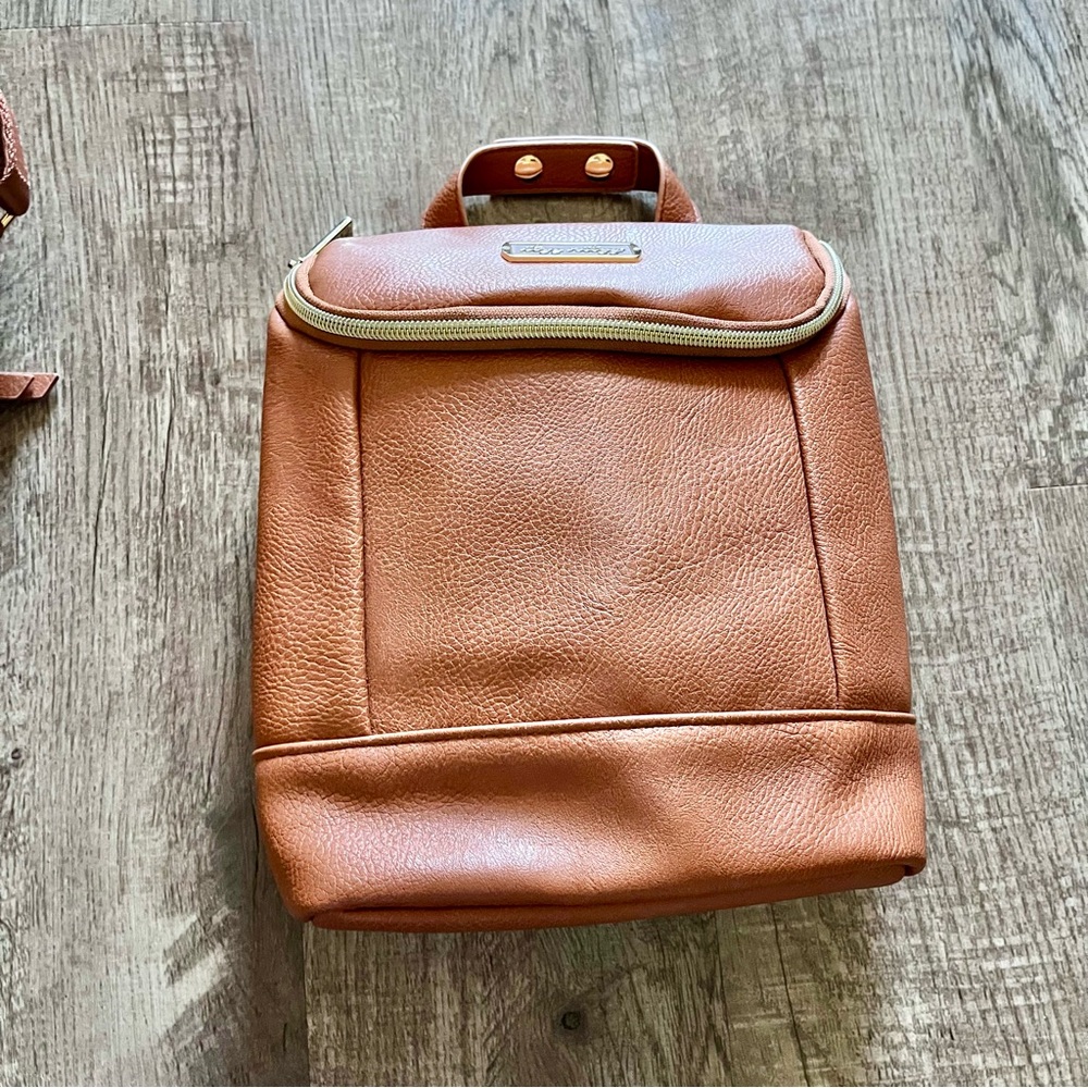 Itzy Ritzy Tan Cognac Baby Bag Set stroller caddy & bottle bag - Picture 5 of 8